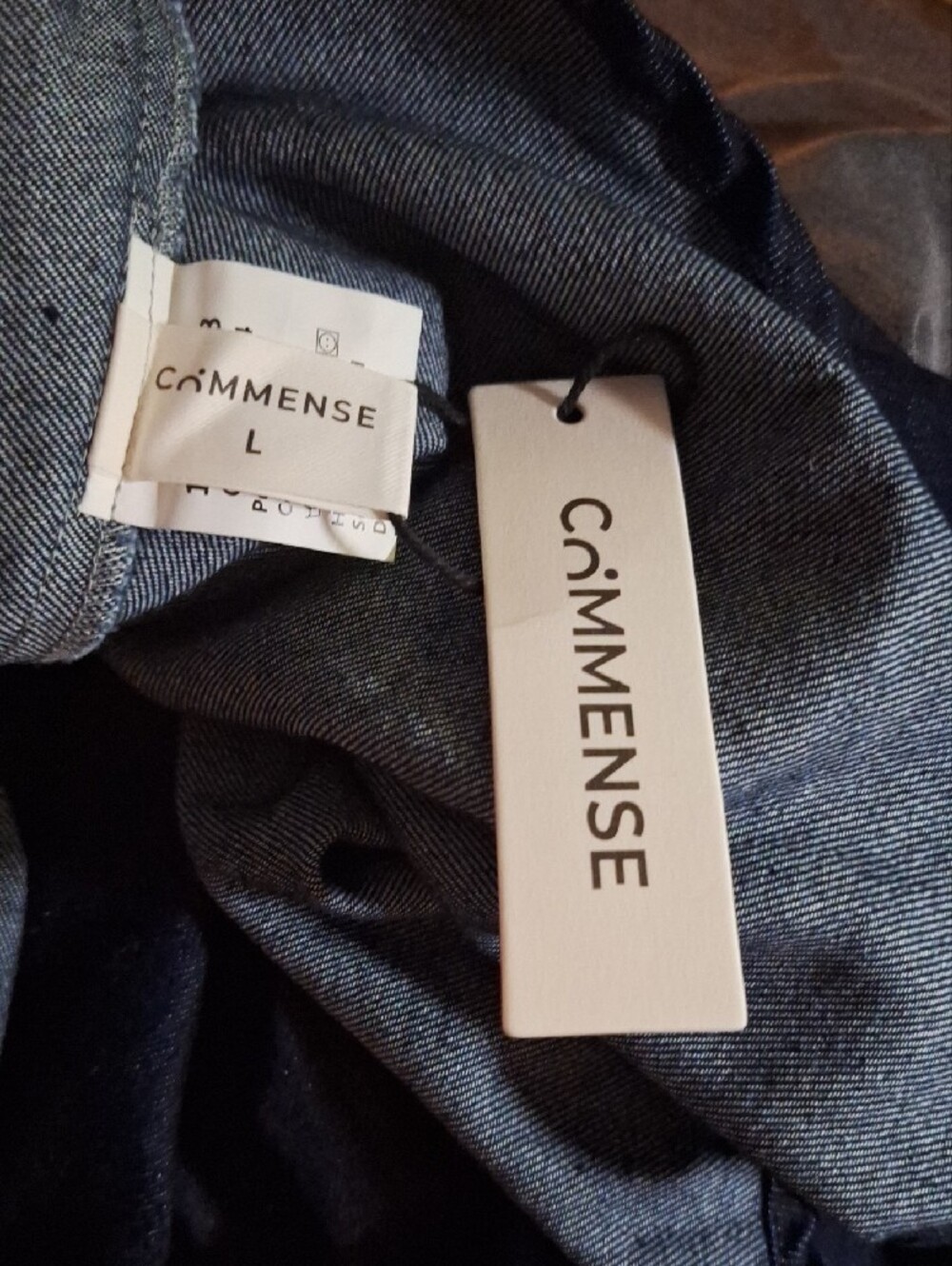 Commense Dark Indigo Halter Denim Midi Dress with Belt - Picture 5 of 6